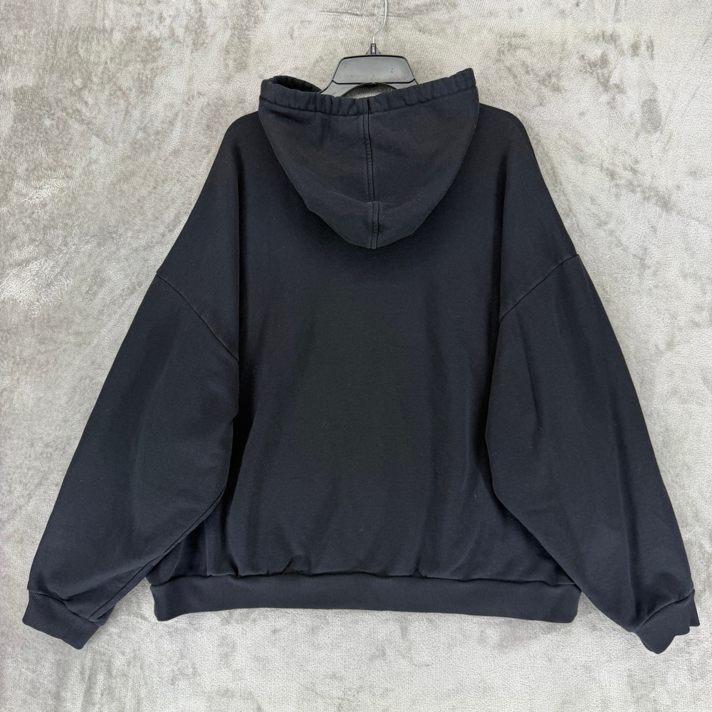 Alo Yoga Black Oversized Pullover Hoodie Logo Fleece Athleisure Sweatshirt - Picture 7 of 8